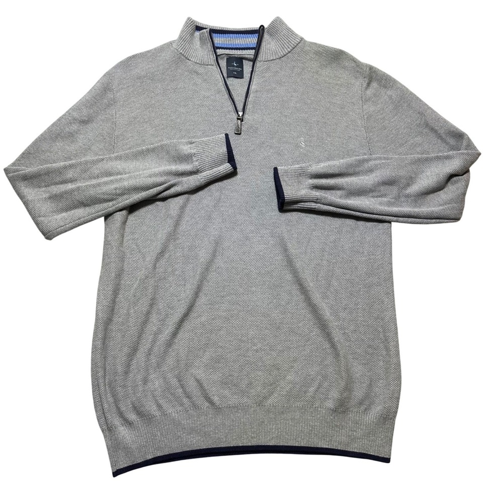 Tailorbyrd Collection Mens Gray Basic 1/4‎ Zip Sweater Knit Pullover XXL Preppy
